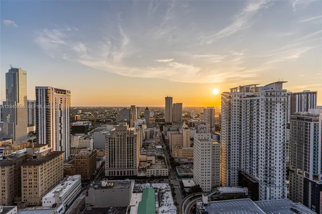 a view of city from a balcony