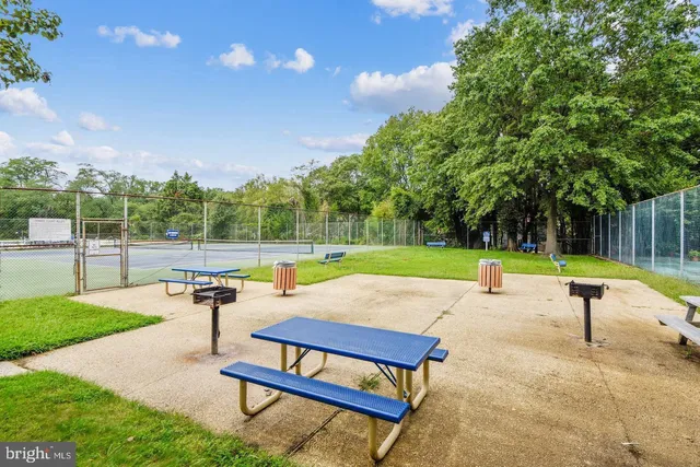 a view of a park with slide