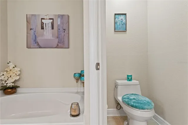 a bathroom with a toilet and a bathtub