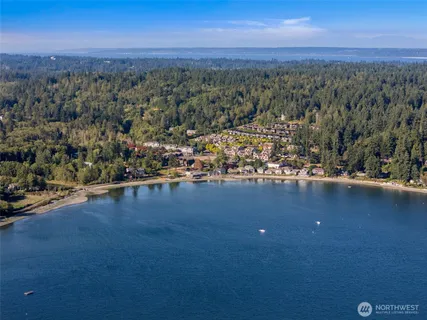 a view of a city with sunset view