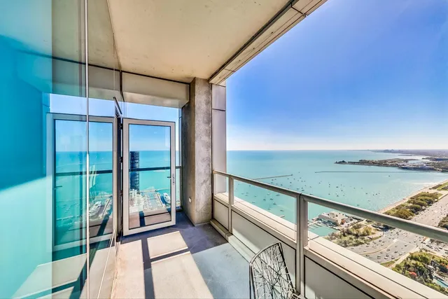 a view of balcony with ocean view