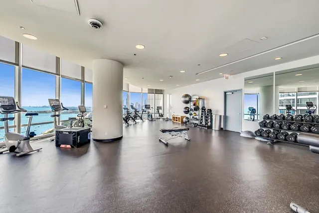 a view of a workspace with furniture