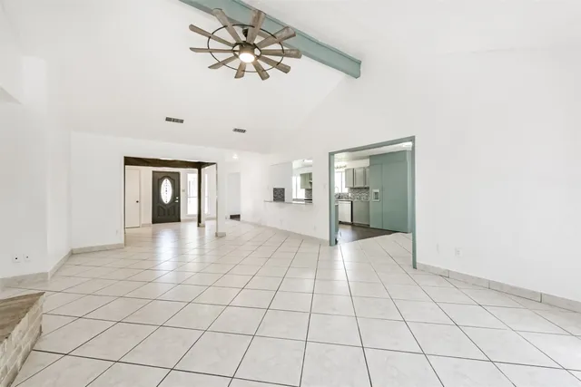 a large kitchen with a lot of counter space
