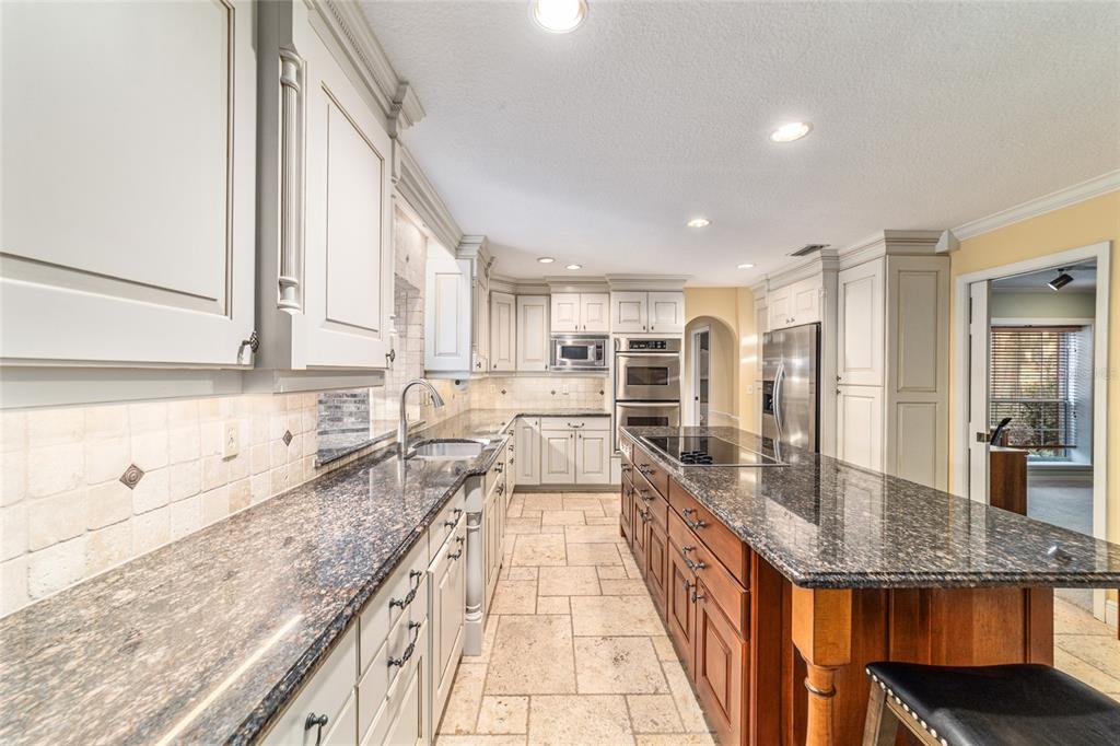 9080 Southwest 19th Avenue Road Ocala, FL 34476 - Photo 9 of 100 a large kitchen with granite countertop a large counter top and stainless steel appliances