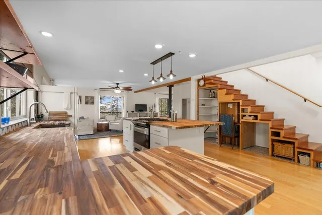 a backyard of a house with lots of green space