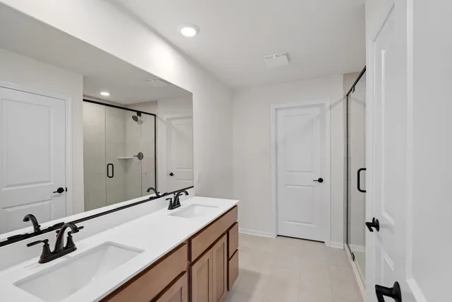 a bathroom with a shower