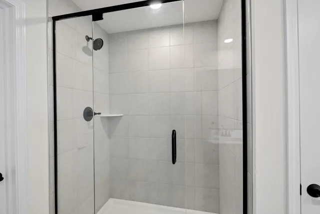 a small space with a white wall