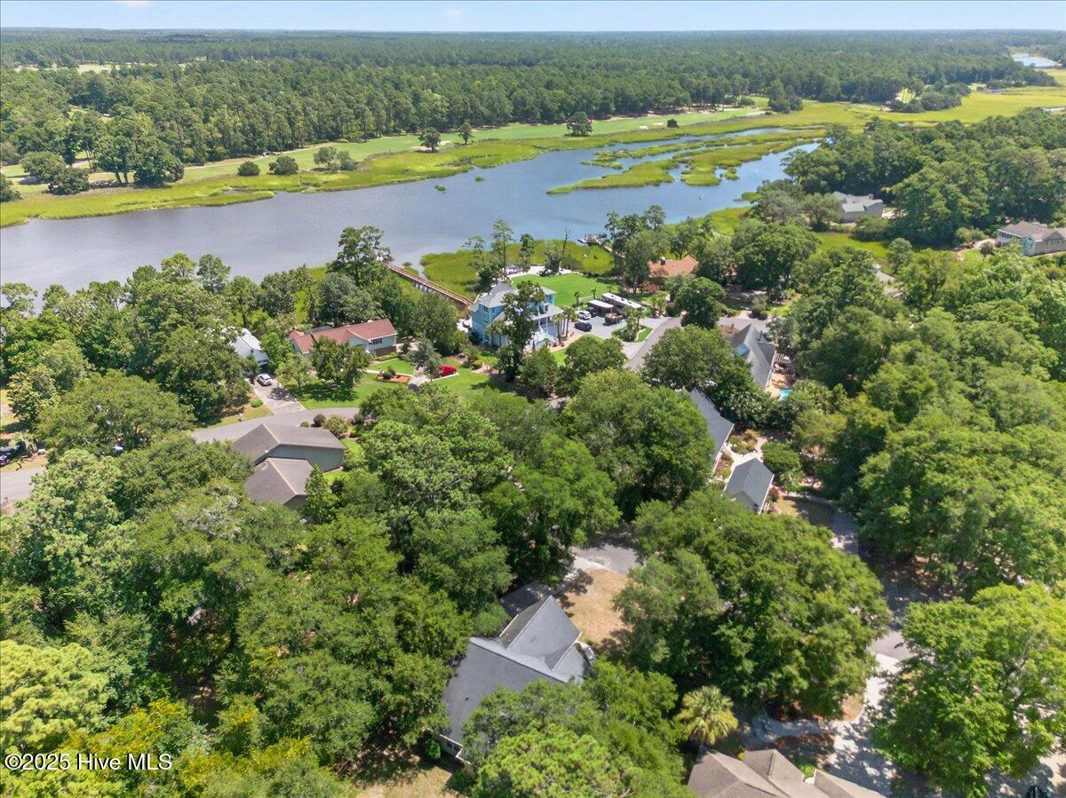 8985 Woodbine Road Southwest Sunset Beach, NC 28468 - Photo 59 of 65 Drone view of property in relation to the Calabash River