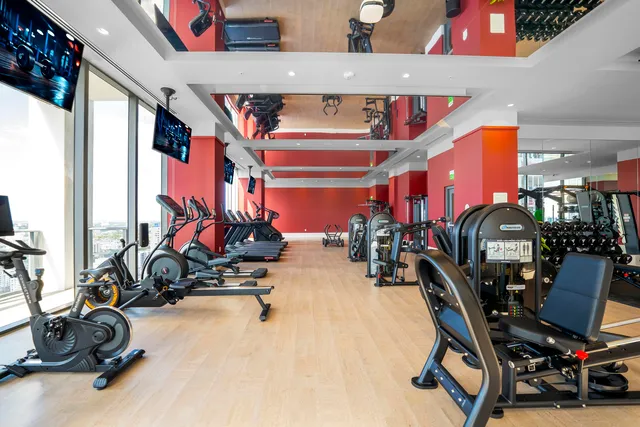 a view of a city with tall buildings