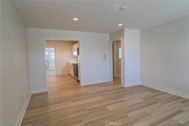 a view of livingroom with wooden floor