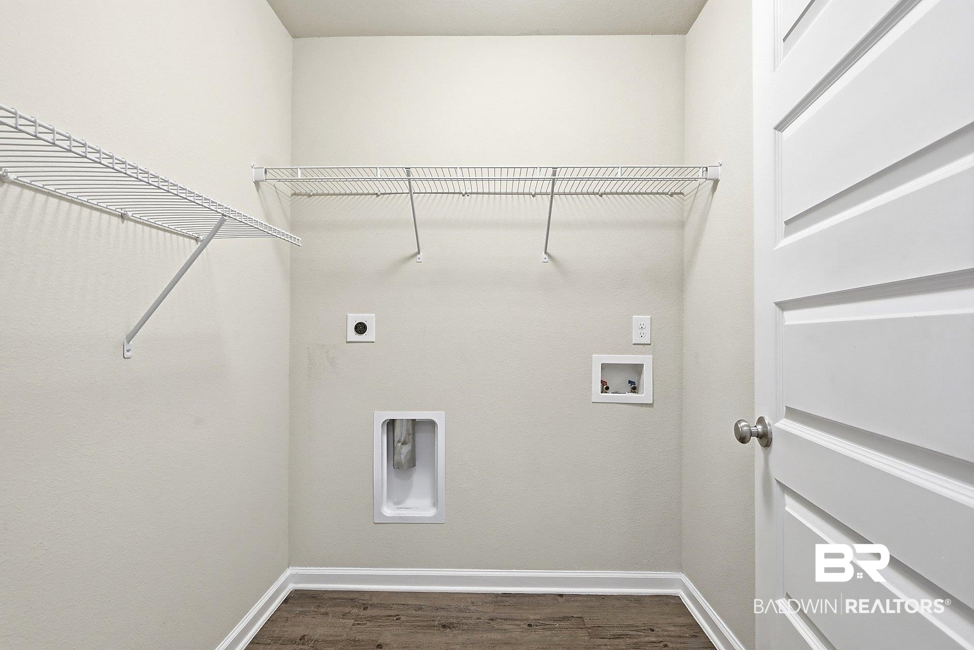 983 Summerton Drive Foley, AL 36535 - Photo 22 of 25 Laundry room featuring dark wood-type flooring, washer hookup, and hookup for an electric dryer