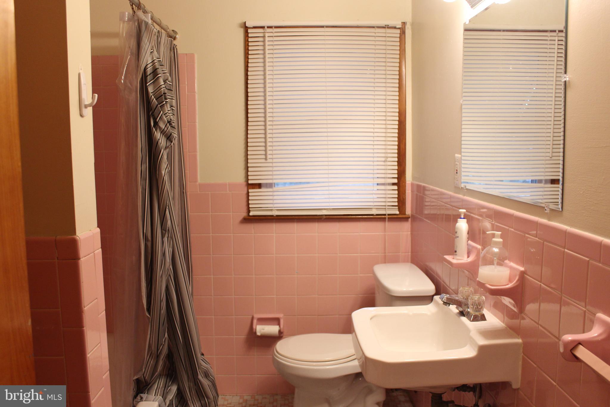 107 Laurel Avenue Glassboro, NJ 08028 - Photo 12 of 17 a bathroom with a toilet a sink and a mirror