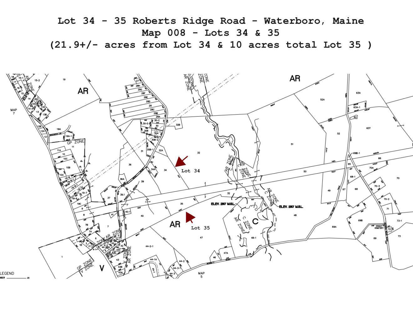 Lot 34-35 Roberts Ridge Road East Waterboro, ME 04030 - Photo 2 of 6 Lot 34 - 35 Roberts Ridge RD - Tax Map