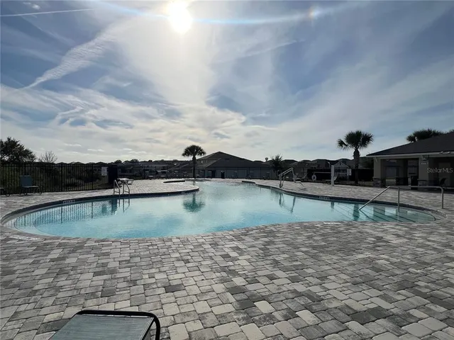 a view of a park with slide