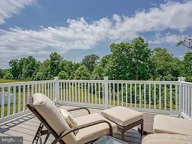 a balcony with furniture
