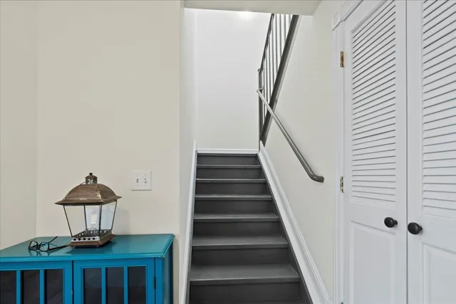 a view of entryway with wooden floor