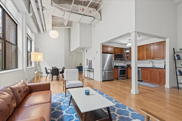 a living room with furniture