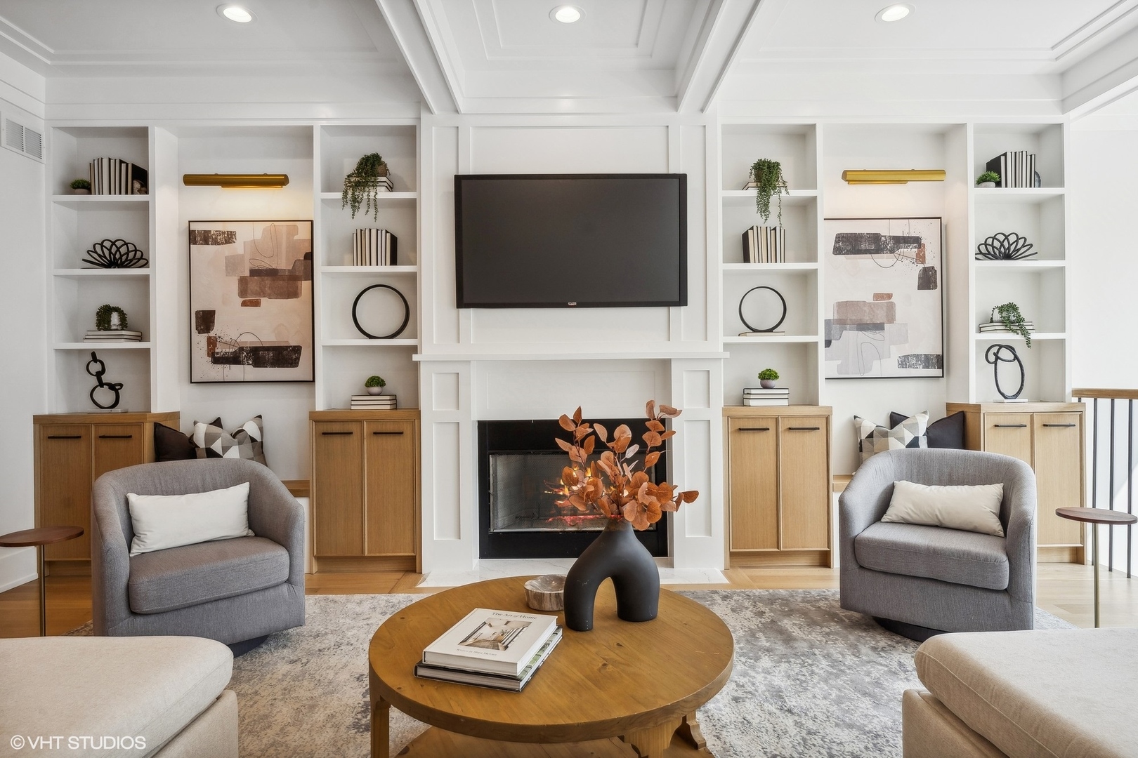 1413 North Mohawk Street Chicago, IL 60610 - Photo 15 of 51 a living room with furniture a fireplace and a flat screen tv