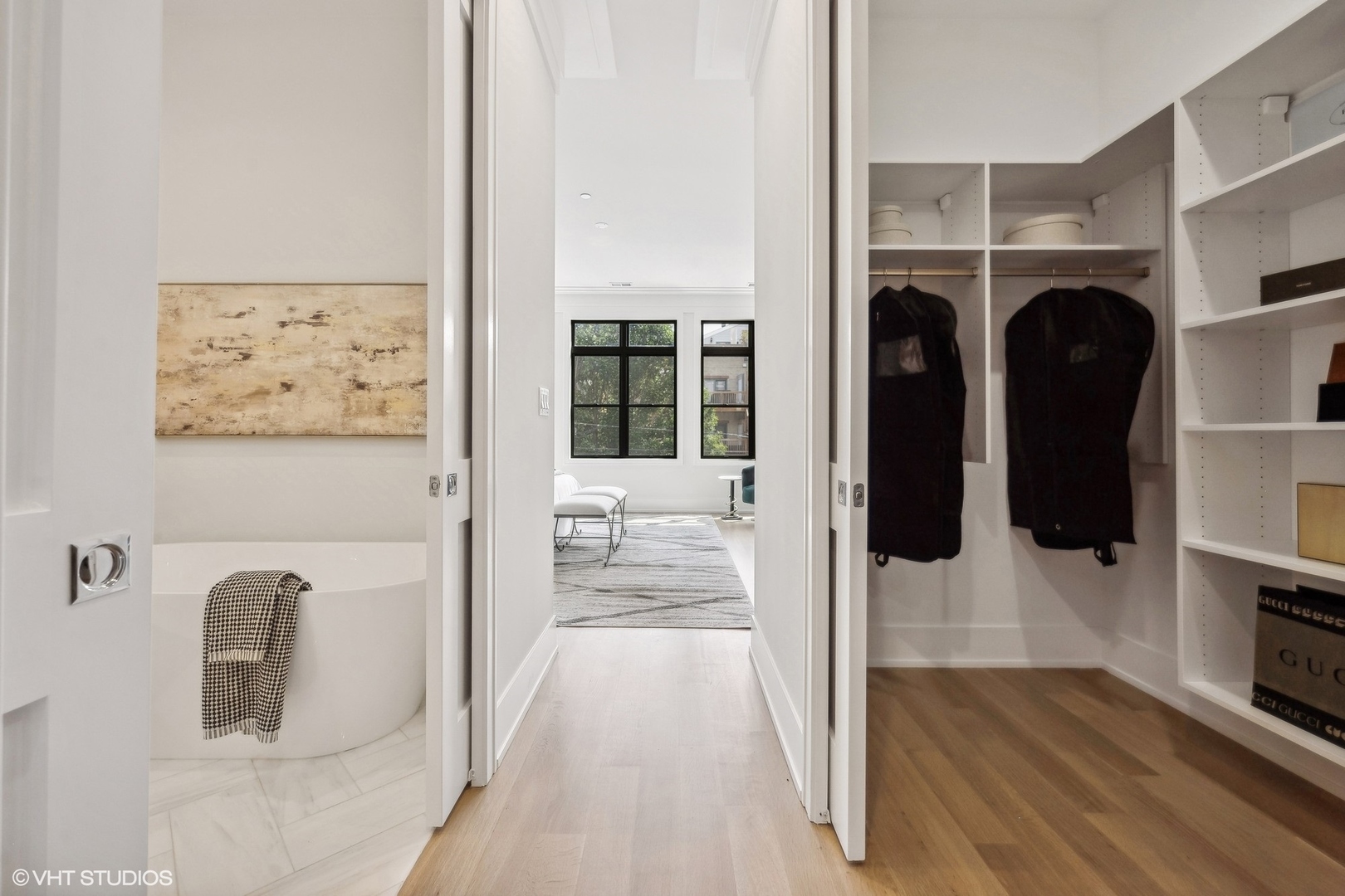 1413 North Mohawk Street Chicago, IL 60610 - Photo 24 of 51 a view of a hallway with wooden floor and windows