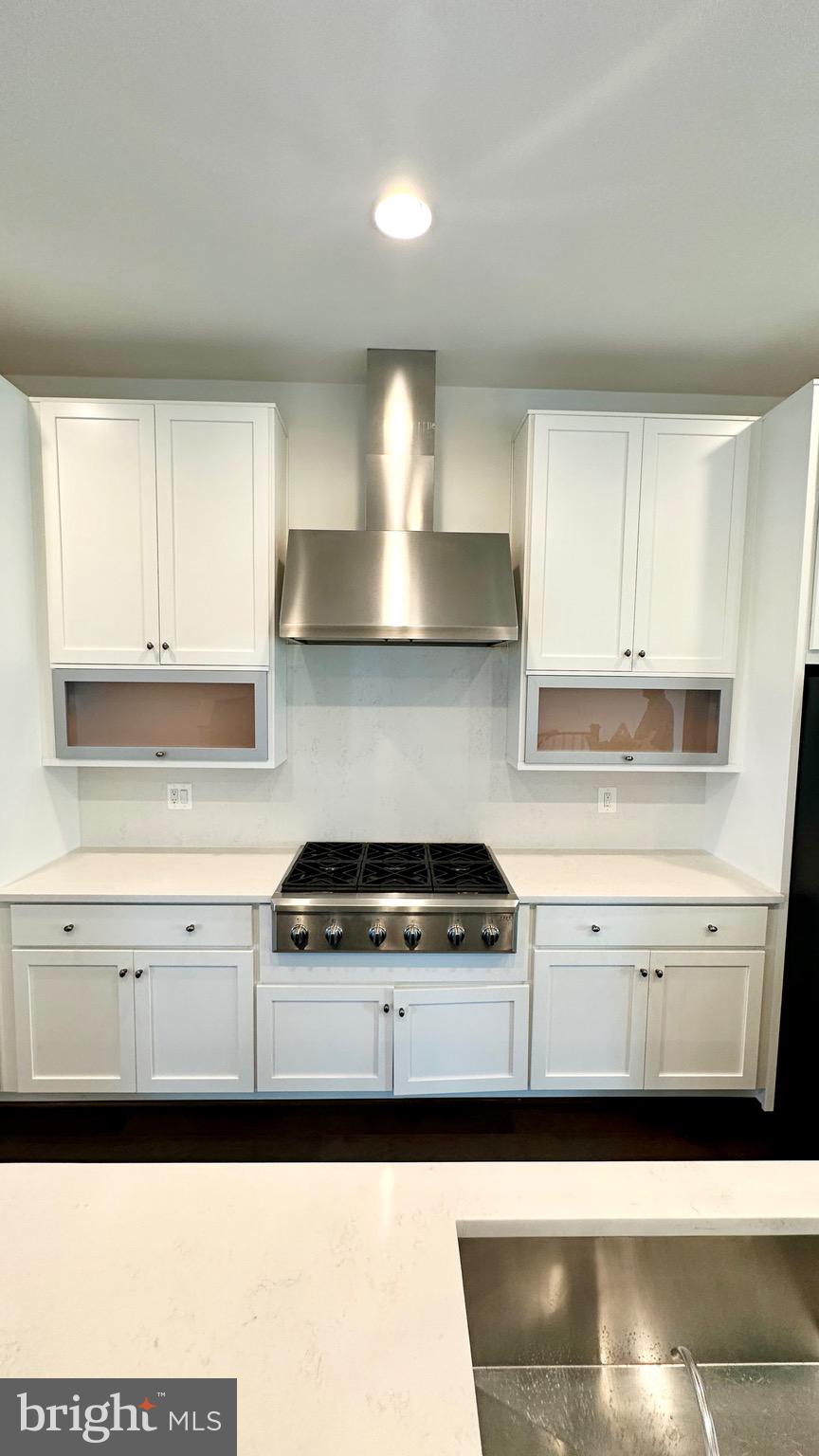 20265 Oak Bluff Drive Ashburn, VA 20147 - Photo 21 of 42 a kitchen with a stove and white cabinets