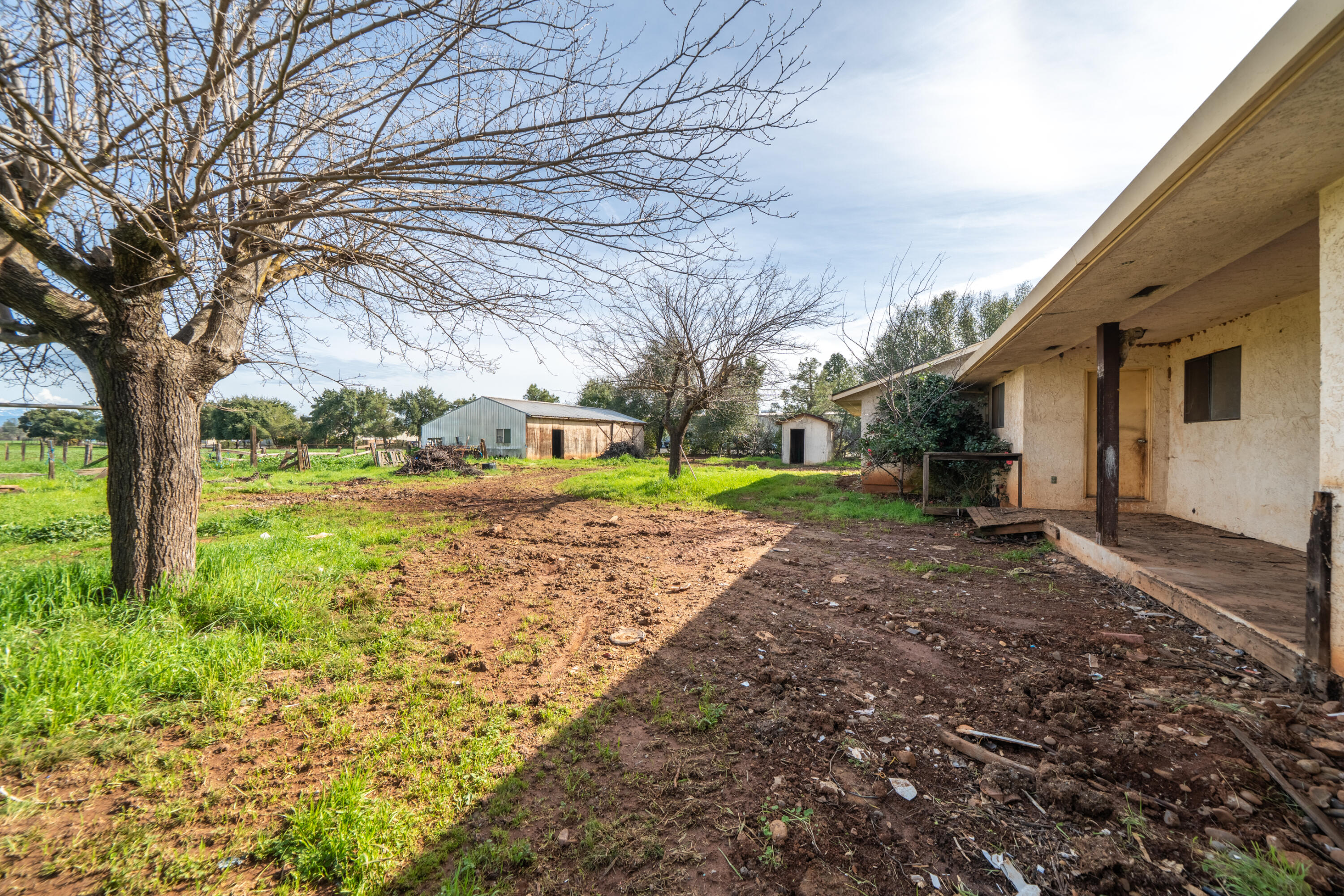 8743 Airport Road Redding, CA 96002 - Photo 26 of 39 BACK OF HOUSE W/BARN AND PUMP HOUSE