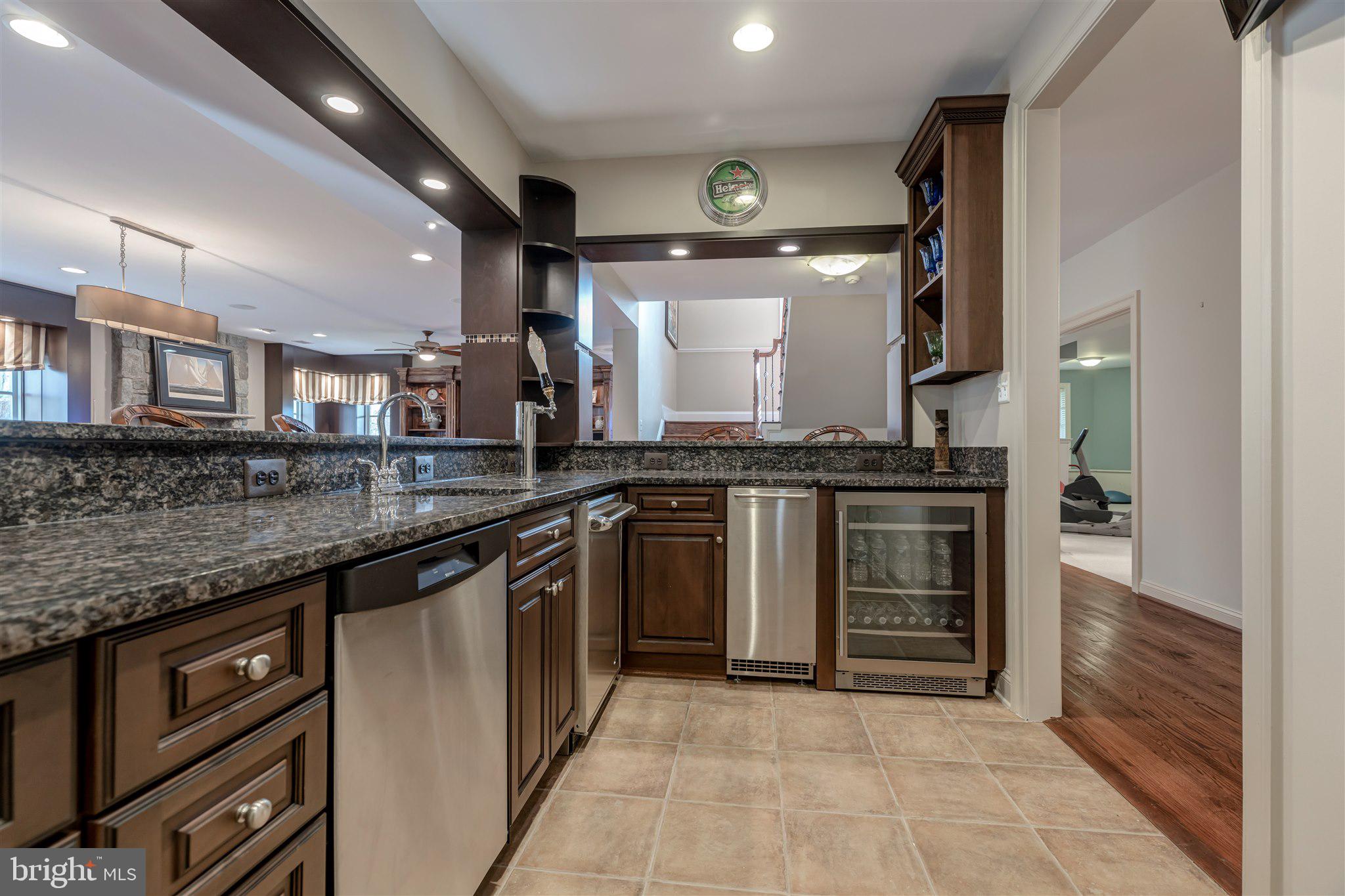 8429 Brook Road McLean, VA 22102 - Photo 32 of 48 Bar w/ Dishwasher, Cooktop, Kegerator, Plus More