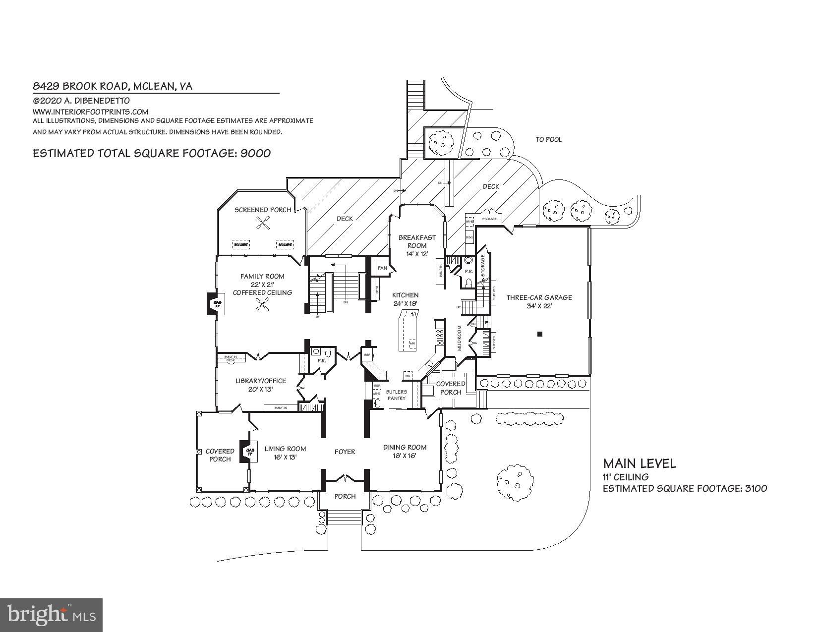 8429 Brook Road McLean, VA 22102 - Photo 46 of 48 Main Level Floorplan