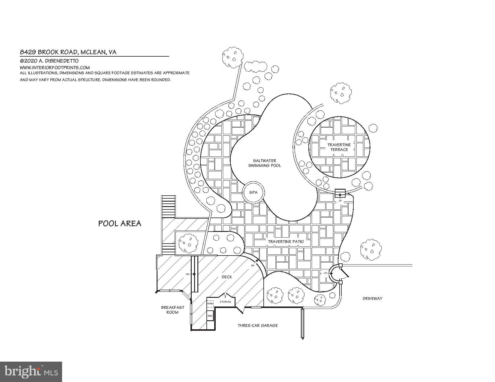 8429 Brook Road McLean, VA 22102 - Photo 45 of 48 Rear Yard Pool and Hardscape Plan