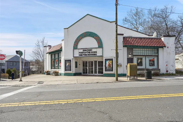 a view of a building with brick walls