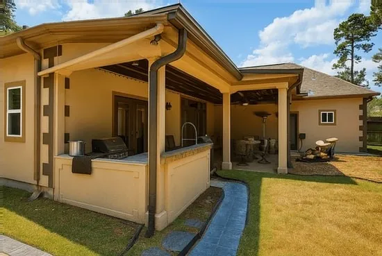 a view of outdoor space and deck