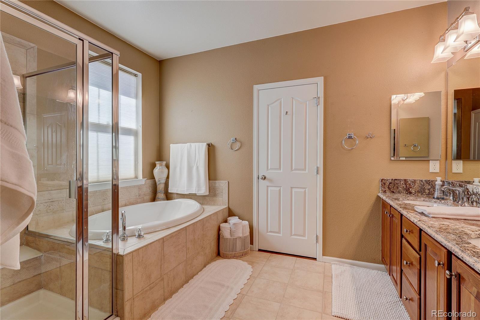 10556 Graymont Lane, Unit B Highlands Ranch, CO 80126 - Photo 18 of 40 a bathroom with a tub sink and mirror