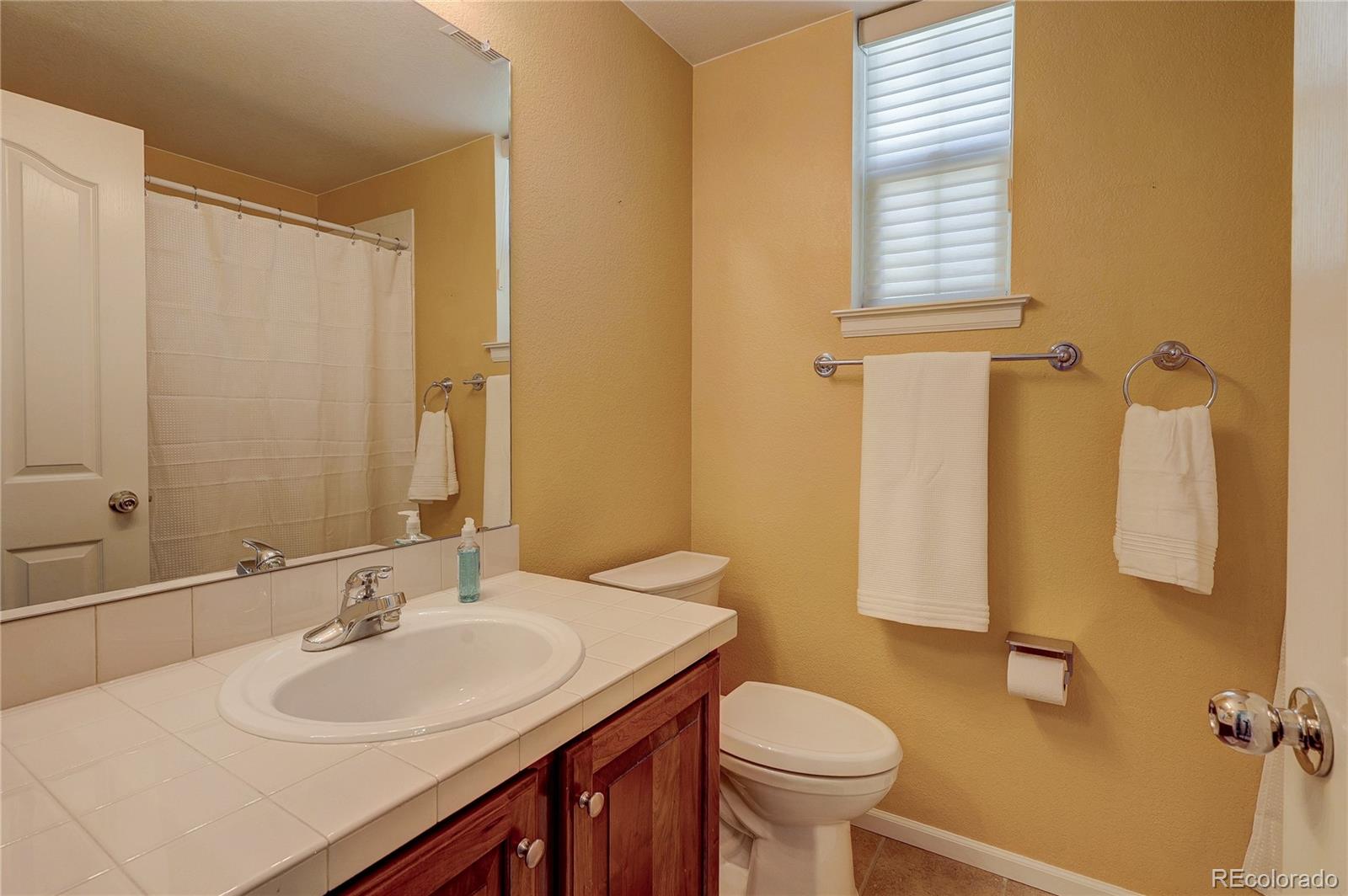 10556 Graymont Lane, Unit B Highlands Ranch, CO 80126 - Photo 28 of 40 a bathroom with a sink toilet and mirror