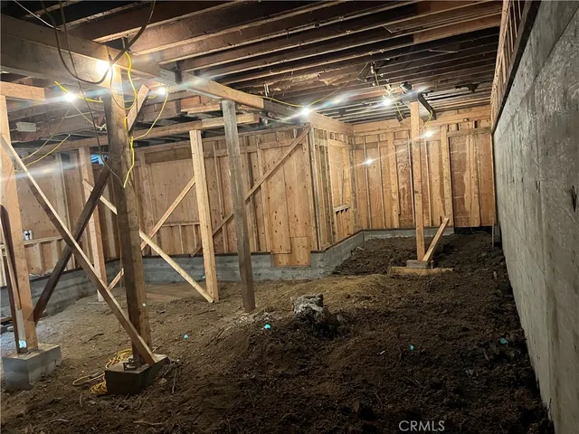 a view of a room with stairs