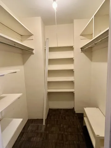 a storage room with an empty space