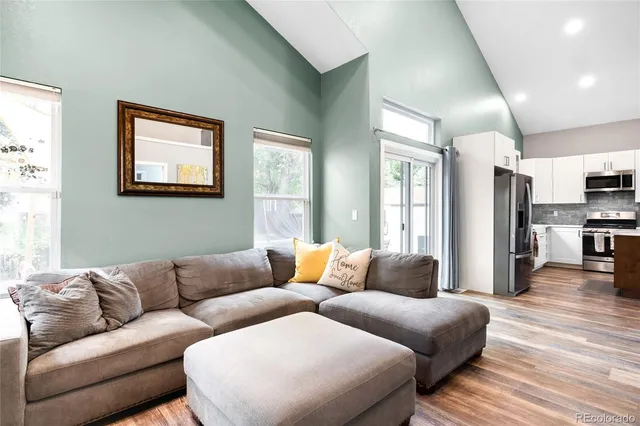 a living room with furniture and a couch