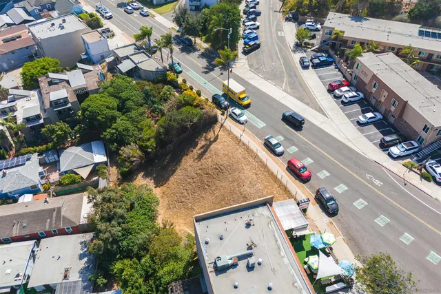 an aerial view of a house an outdoor space