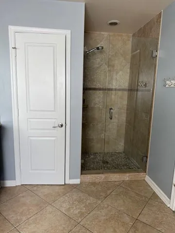 a bathroom with a shower
