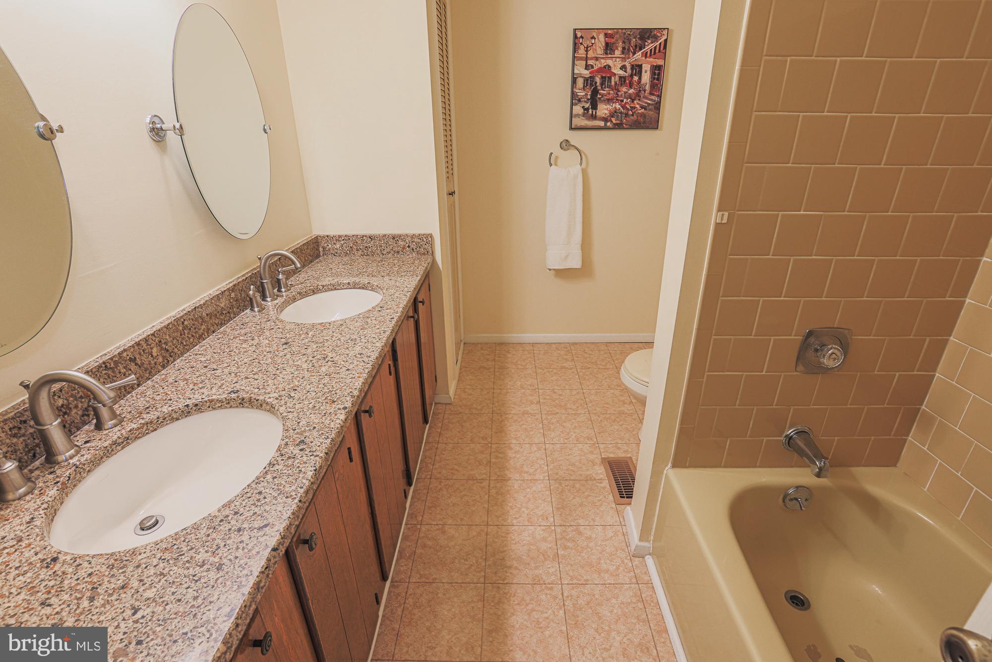 3923 Millner Road Baltimore, MD 21236 - Photo 18 of 38 a bathroom with a granite countertop sink mirror vanity and bathtub
