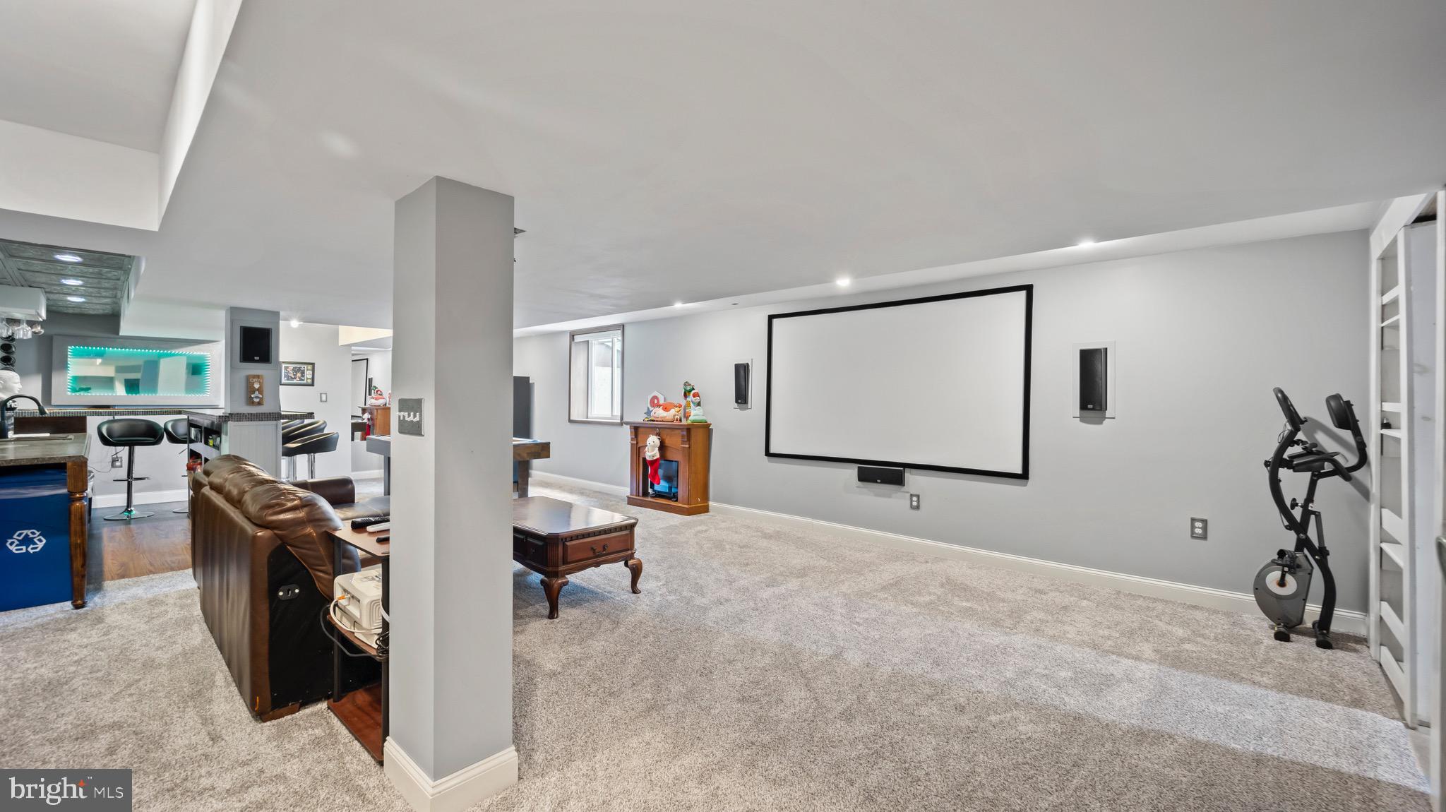 1633 Fairfield Road Yardley, PA 19067 - Photo 34 of 45 projector and surround sound in basement