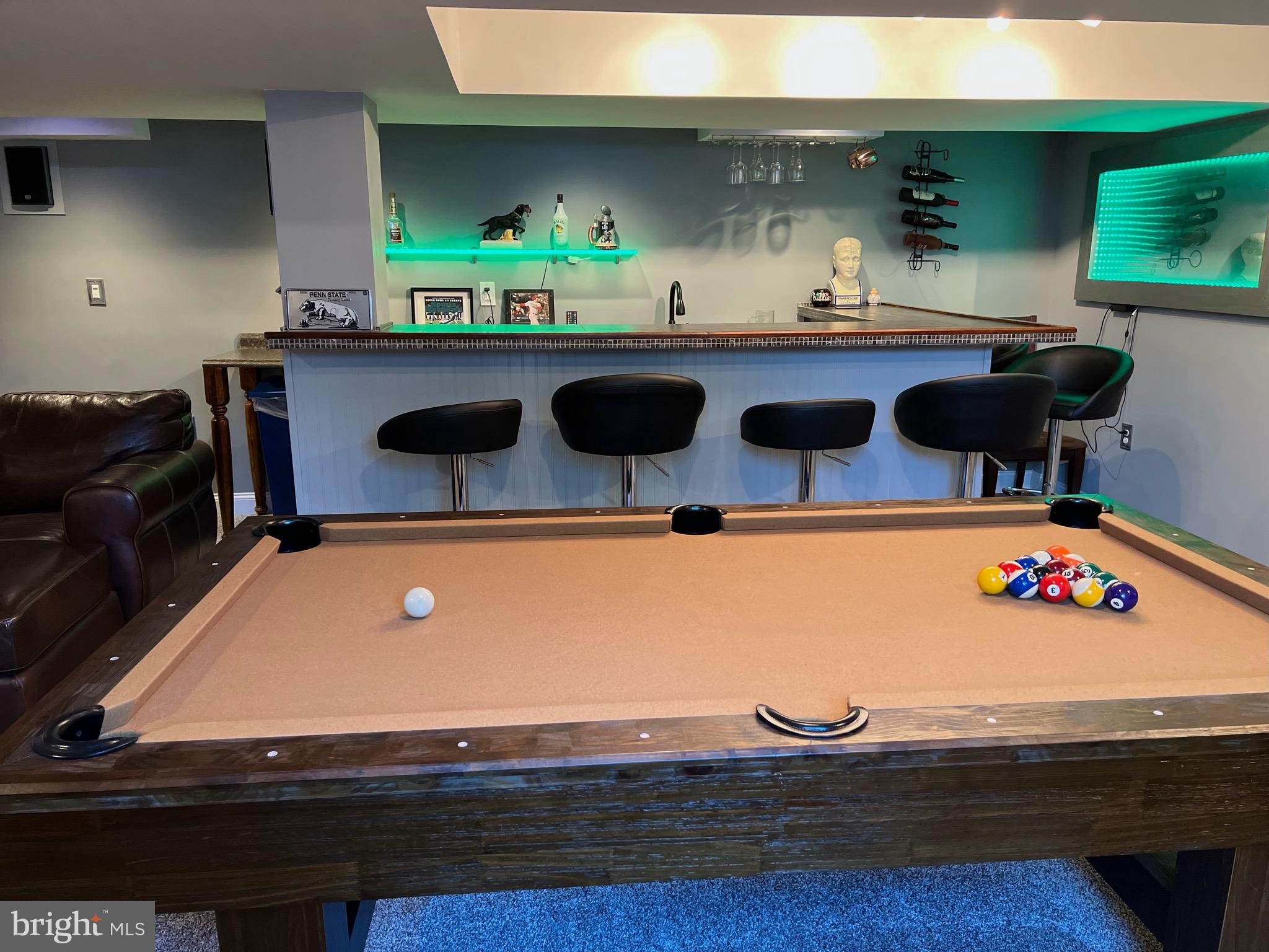 1633 Fairfield Road Yardley, PA 19067 - Photo 35 of 45 custom wet bar and pool table in basement
