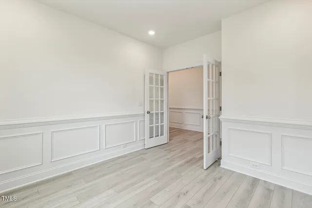 a view of a room with racks on the wall