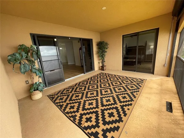 a bathroom with a sink vanity and mirror