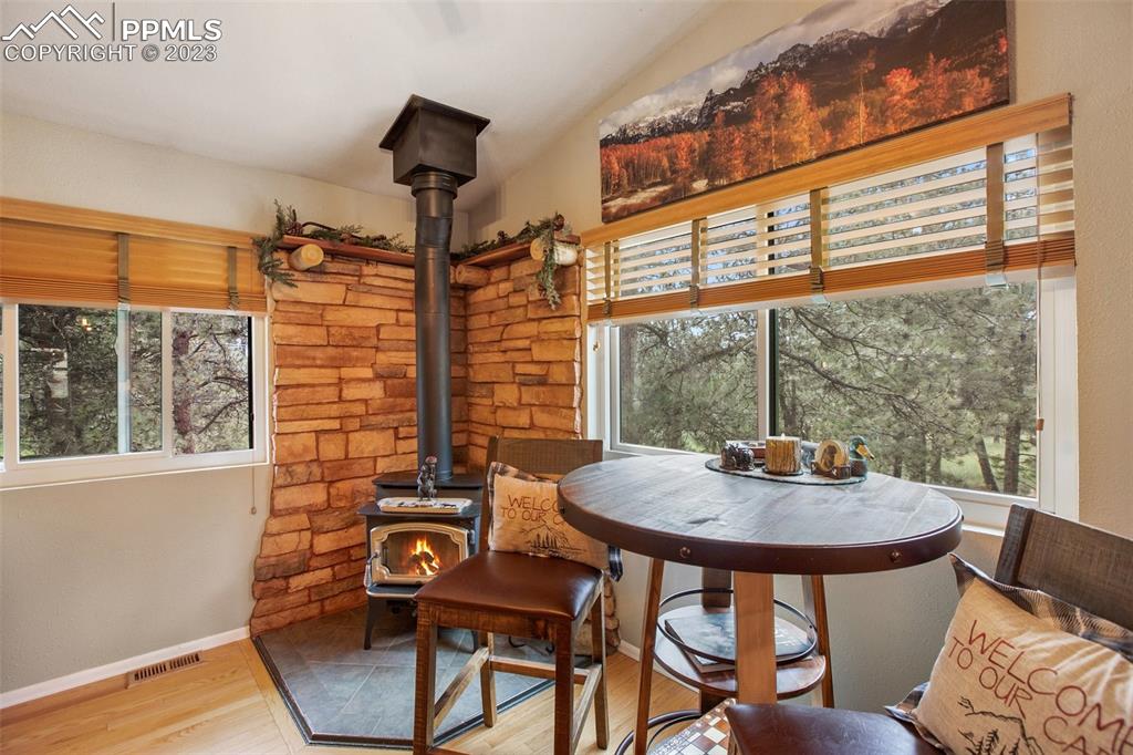 290 North Mountain Estates Road Florissant, CO 80816 - Photo 17 of 32 a outdoor dining space with furniture and outdoor view