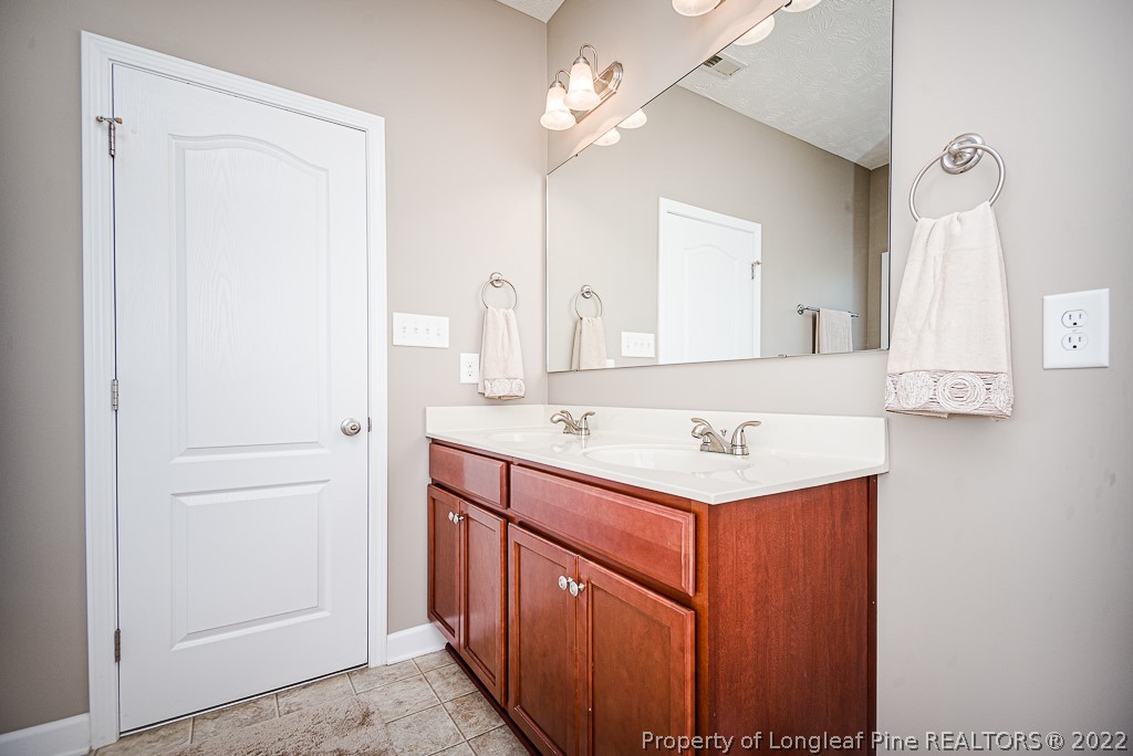 63 Colonist Place Cameron, NC 28326 - Photo 18 of 32 a bathroom with a sink vanity and a mirror