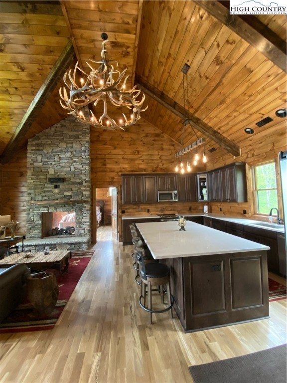 543 Broken Arrow Trail Boone, NC 28607 - Photo 19 of 35 a dining room with a wooden table and chairs