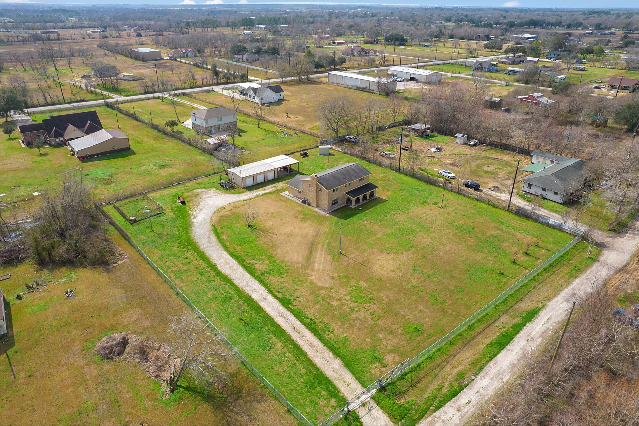 14205 Bohemian Hall Road Crosby, TX 77532 - Photo 27 of 33 an aerial view of a house with a swimming pool