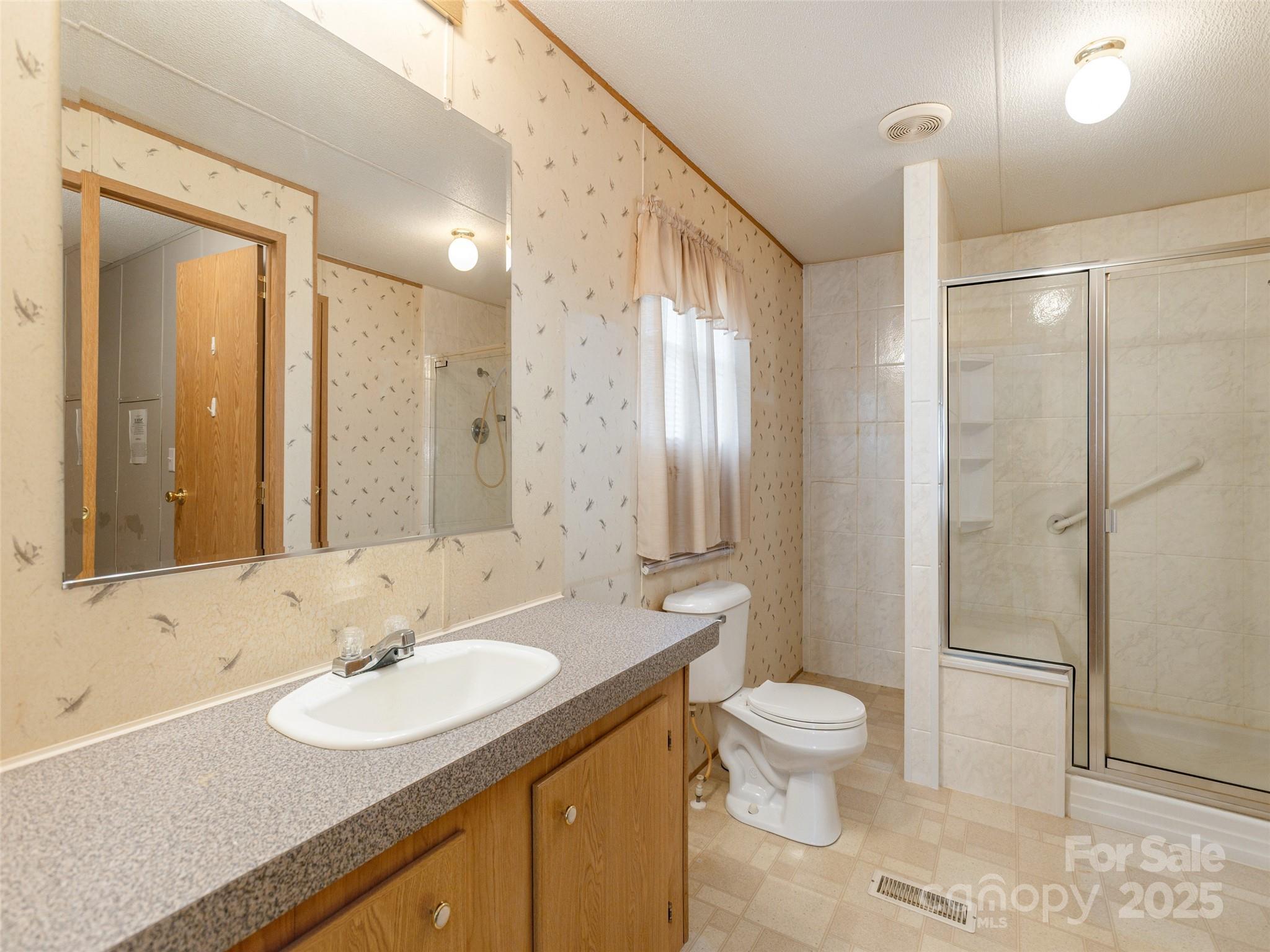 81 Mt Airy Road Marshall, NC 28753 - Photo 9 of 19 a bathroom with a sink a toilet and shower