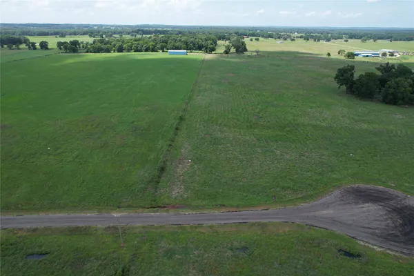 a view of a field with an trees