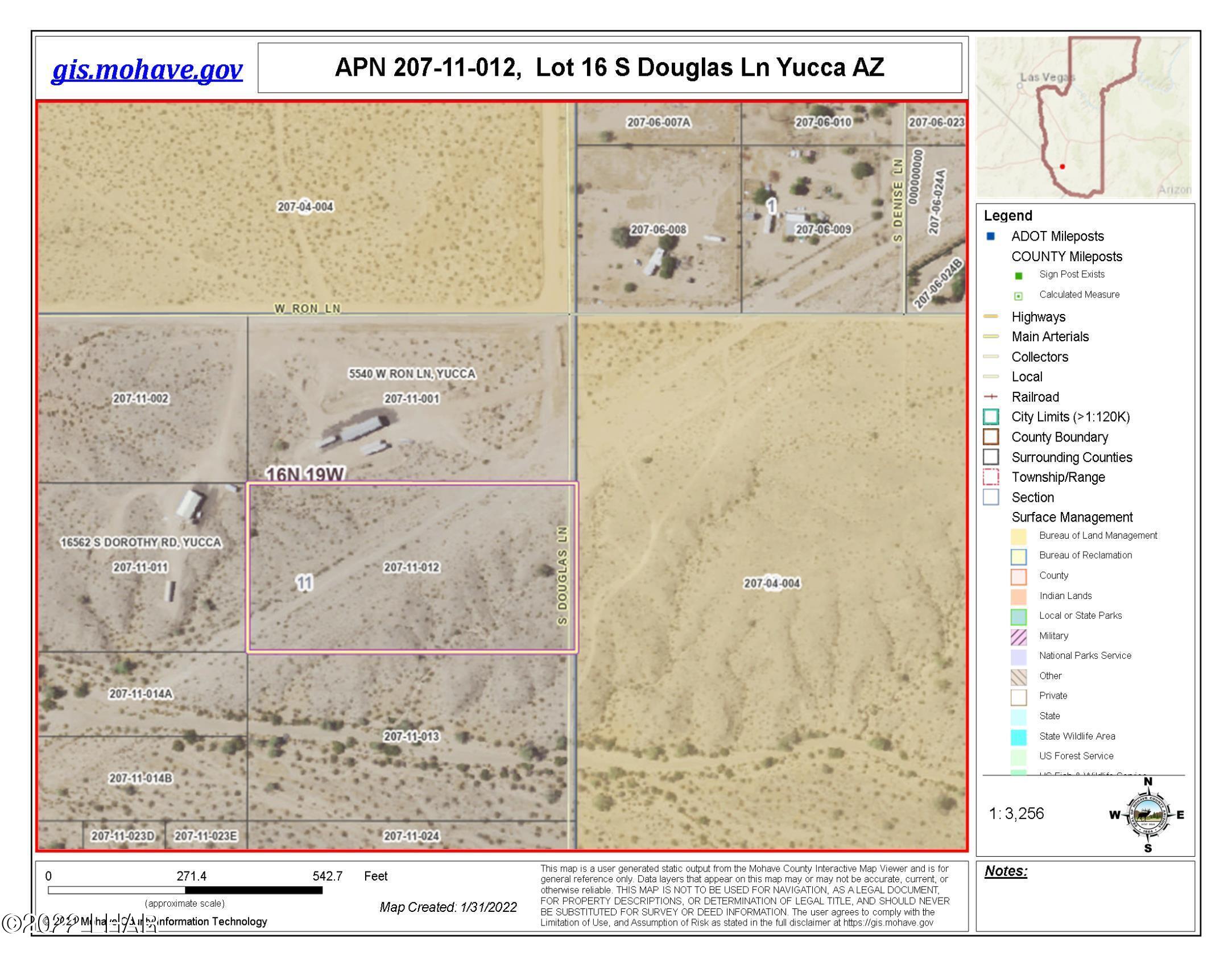 Lot 16 South Douglass Lane Yucca, AZ 86438 - Photo 6 of 12 207-11-012 Map