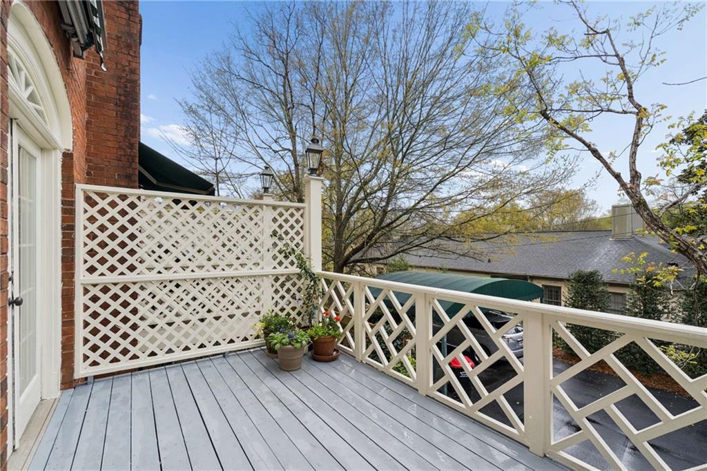 17 Muscogee Way Northwest Atlanta, GA 30305 - Photo 16 of 40 a view of wooden deck with trees in front of it